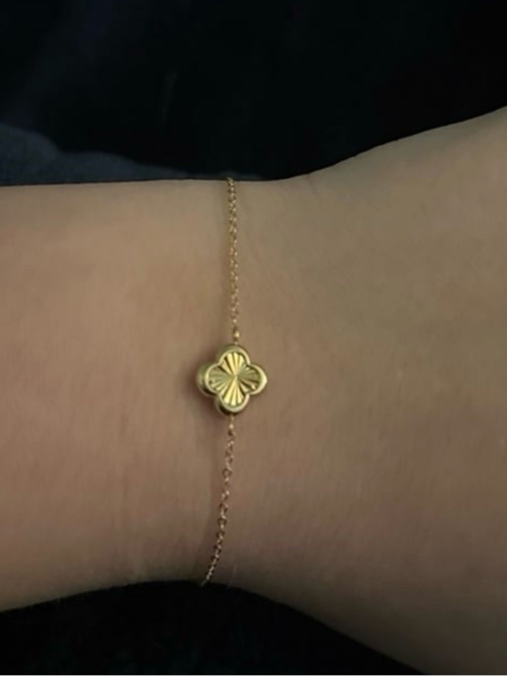 14k Gold Clover Bracelet